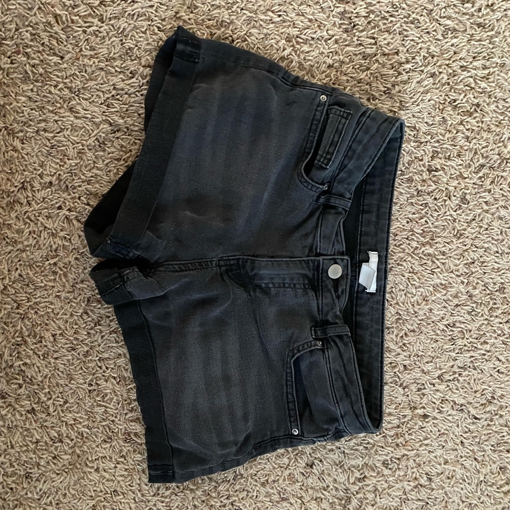 black faded shorts